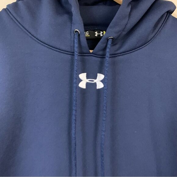 🆕 Under Armour Hoodie Sweatshirt Men’s XL Navy Blue Pullover Athletic Exercise - Picture 4 of 8